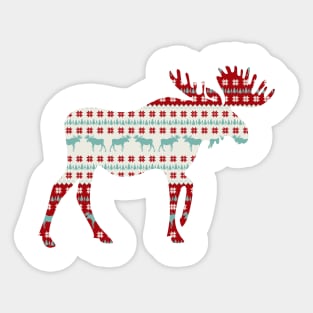 "A Moose for Christmas Sticker